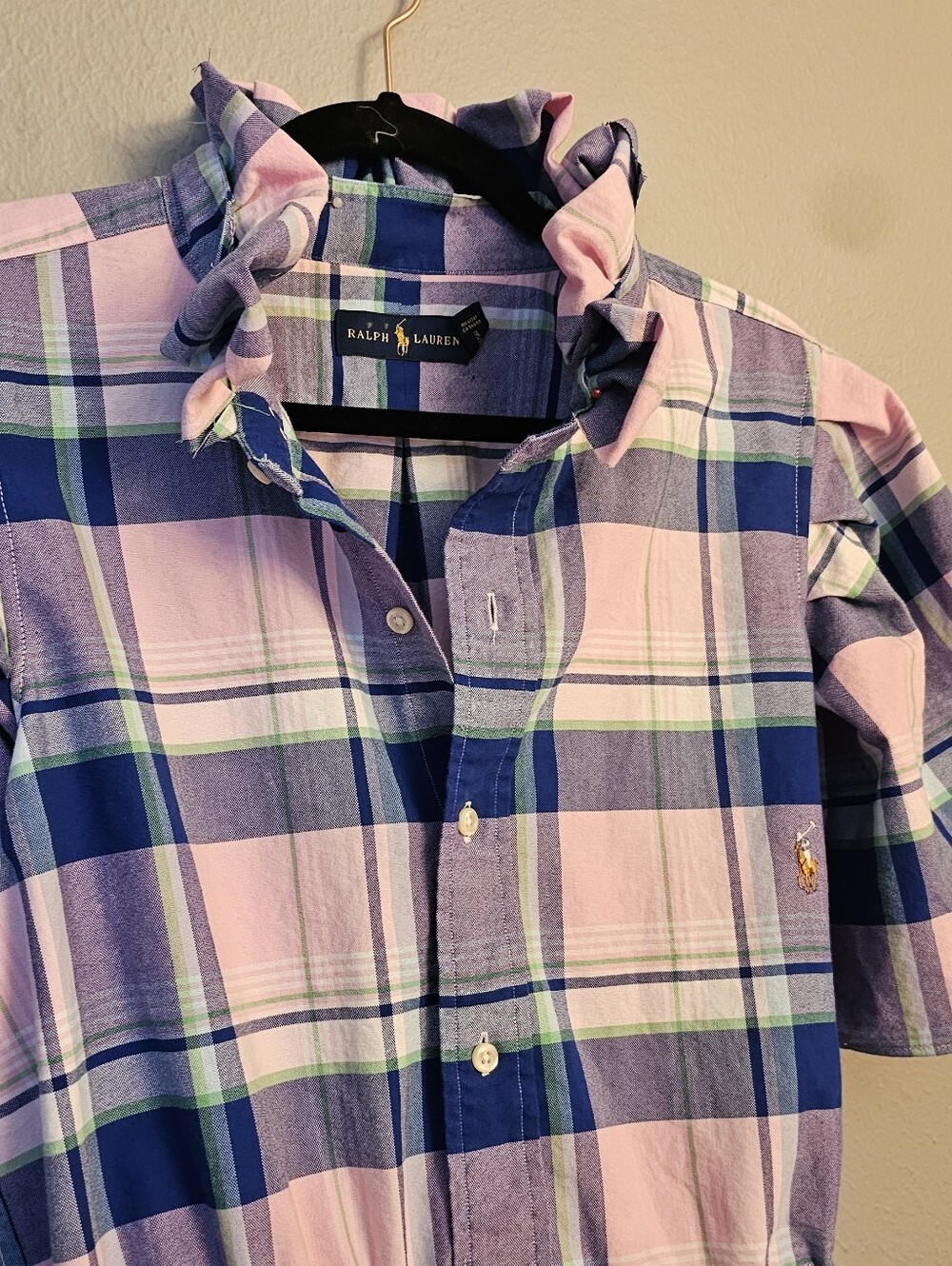 Ralph Lauren Pink, Blue  Plaid Shirt Dress - Picture 13 of 14